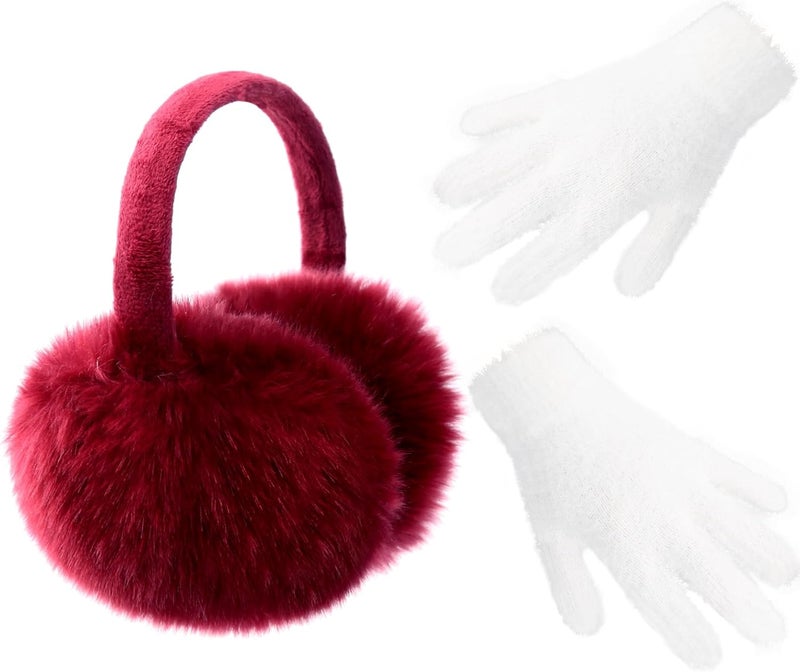 FSTEOE Winter Ear Muffs Women Warm Earmuff Girls Ear Warmers Soft Plush Outdoor Adjustable Ear Cover - Image 1